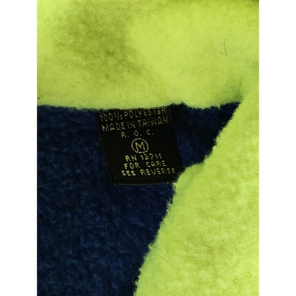 Vintage 90s Express Colorblock Fleece Pullover NEON SKI Size MEDIUM - Picture 3 of 7